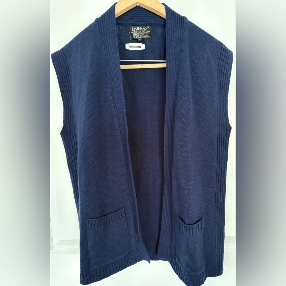 Vintage Knitivo Women’s L Cardigan Open Sweater Vest